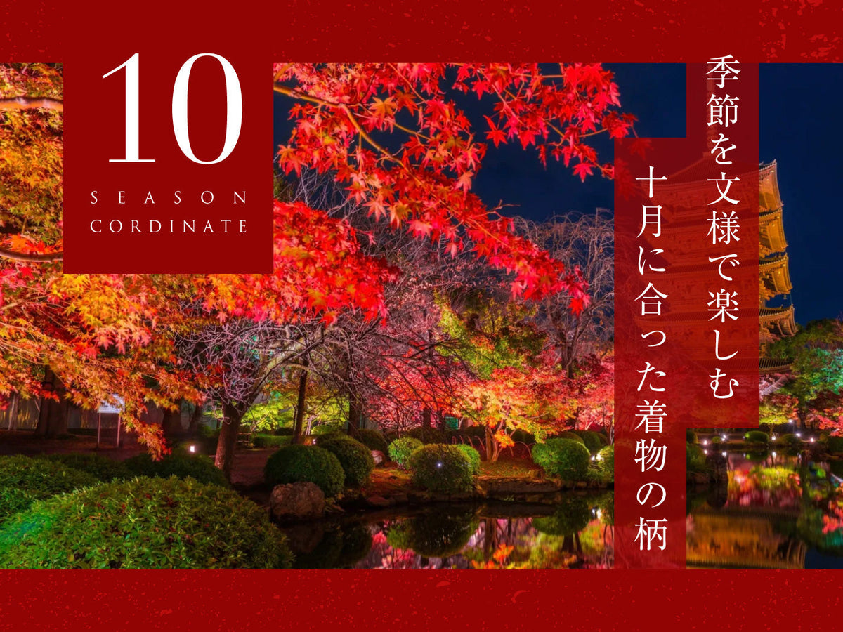 10月の着物と帯の秋の文様を紹介する糸千花の表紙