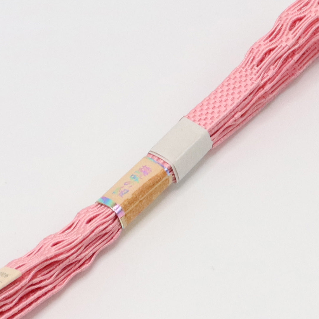 新古品 帯締め 夏物 正絹 Nランク 平組紐 レース組 ピンク系 1236-01106