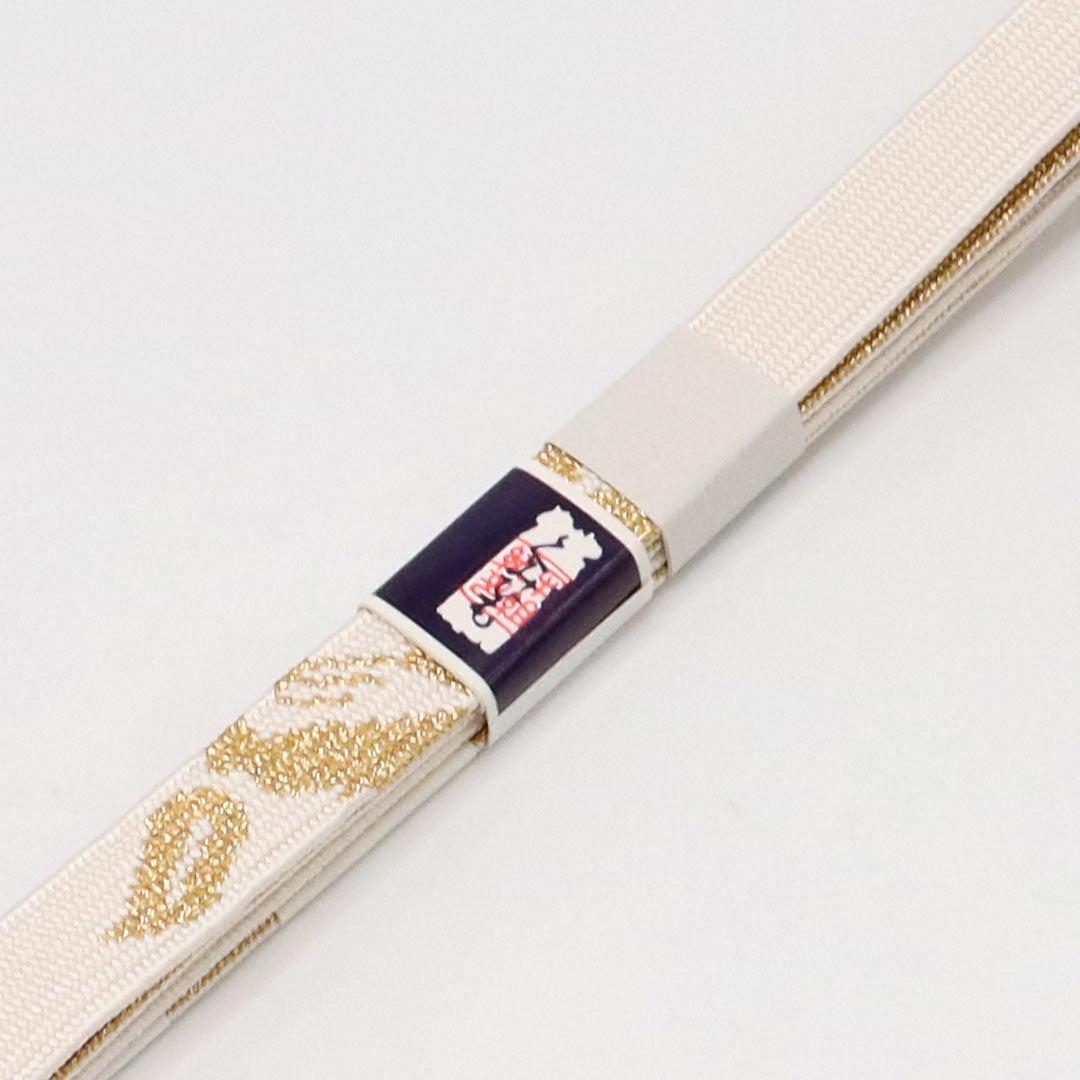 新古品 帯締め 留袖用 正絹 Nランク 平組紐 高麗組 白系 金系 1236-01142