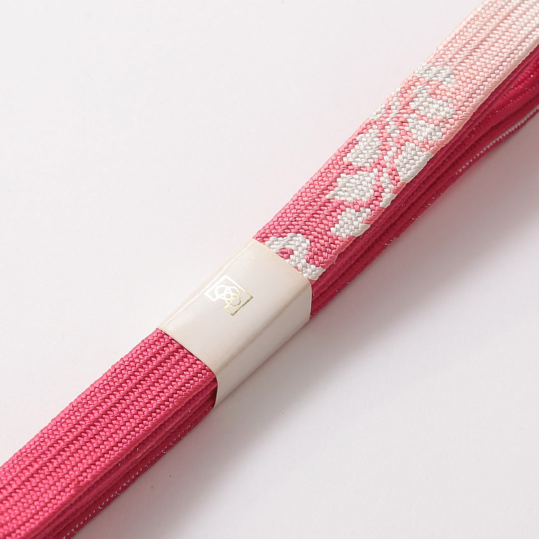 新古品 帯締め 正絹 Nランク 平組紐 高麗組 ピンク系 1236-01456