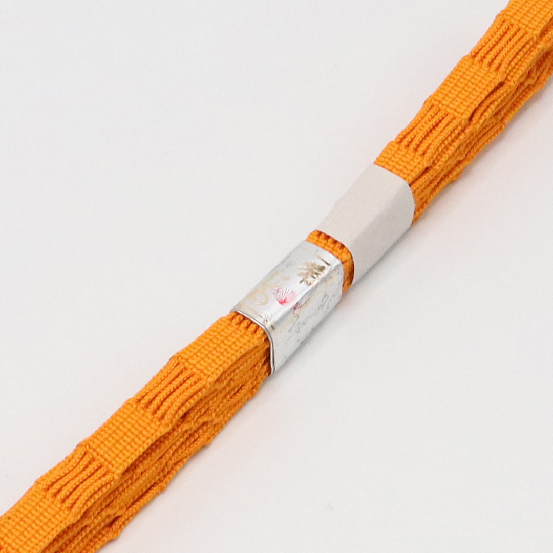 新古品 帯締め 夏物 正絹 Nランク 平組紐 レース組 茶系 朱系 1236-01108