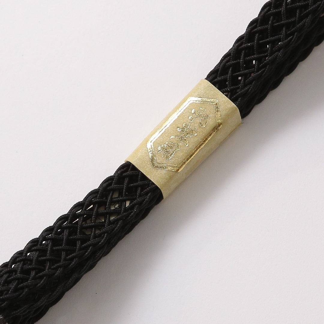 新古品 帯締め 夏物 礼装用 正絹 Nランク 平組紐 レース組 黒系 共箱 D 1236-01389