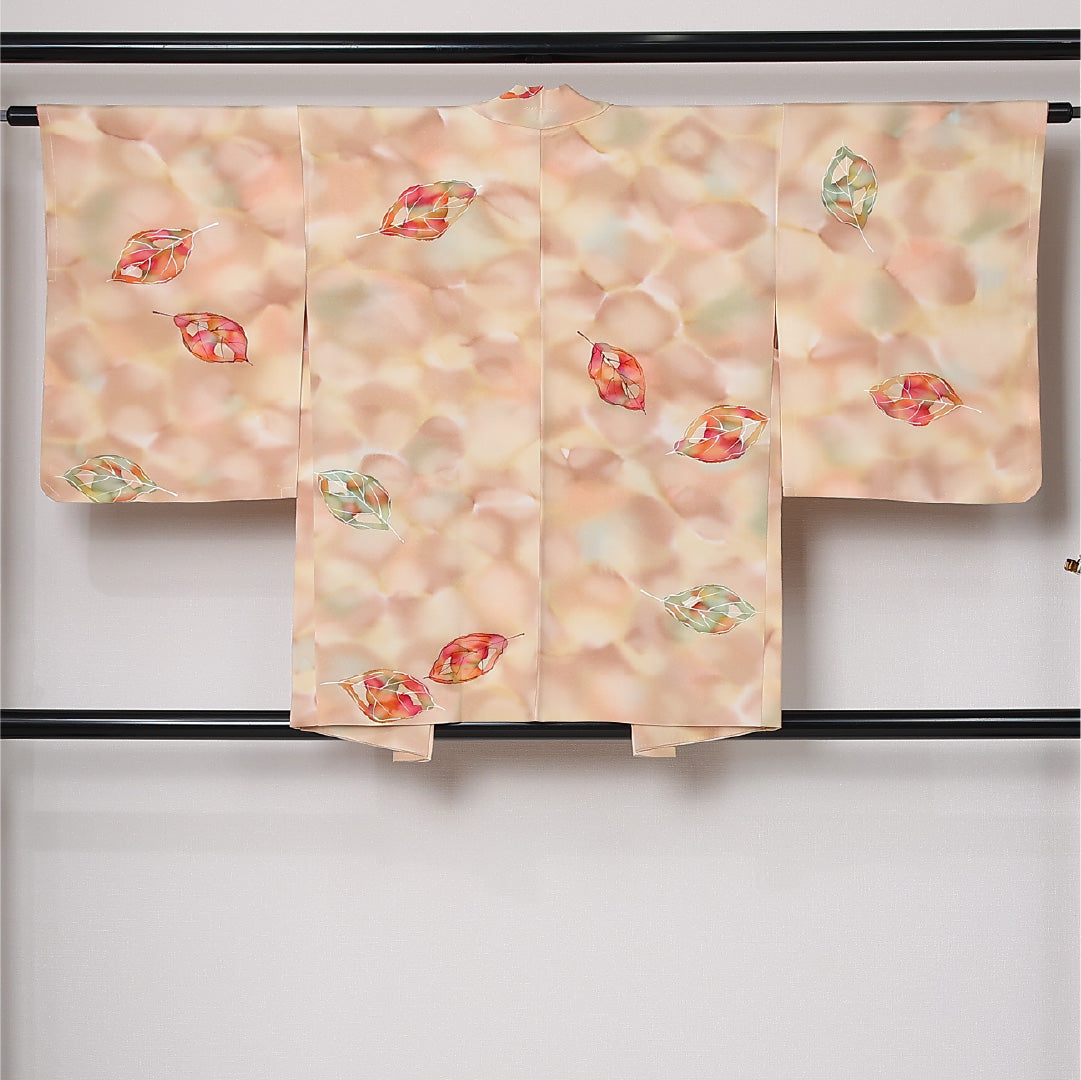羽織 袷 身丈79cm 裄丈63cm 正絹 Sランク カジュアル Sサイズ ぼかし染 植物柄 多色系 RP 1232-12860