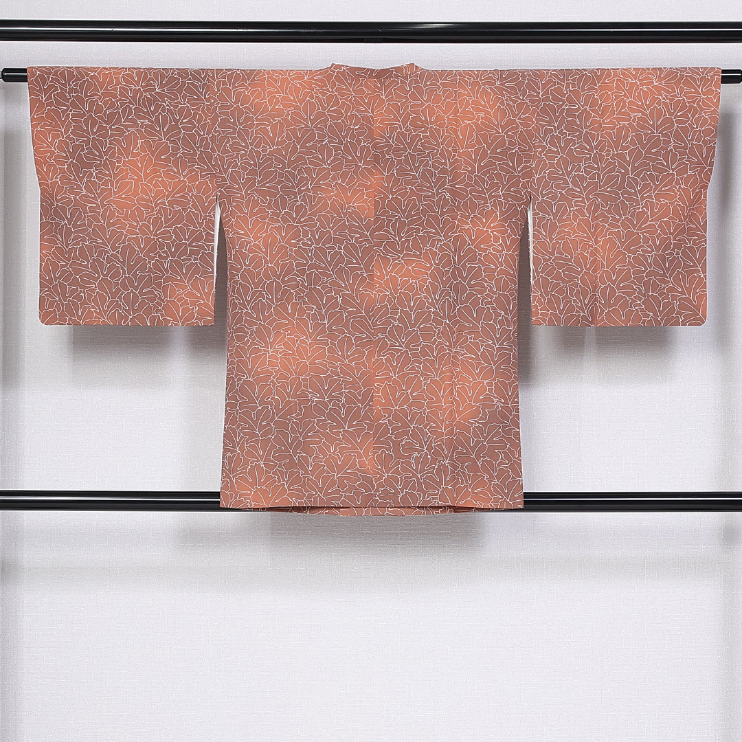 道行コート 袷 身丈80cm 裄丈61cm 正絹 Sランク Sサイズ フォーマル 植物柄 ぼかし染 ピンク系 1263-10305