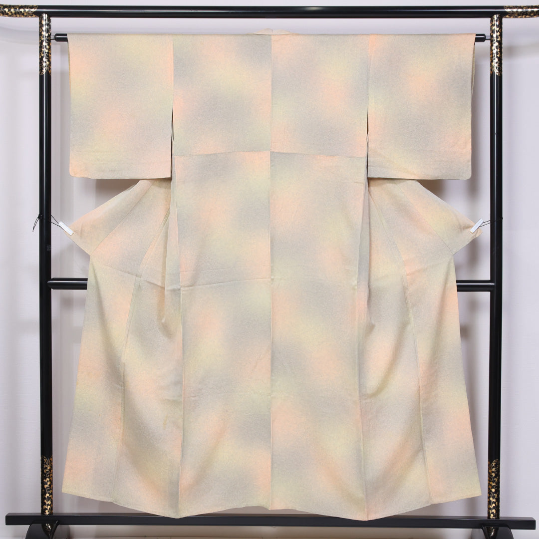 小紋 身丈152cm 裄丈62cm S 正絹 Bランク 袷 広衿 ぼかし 1215-11441