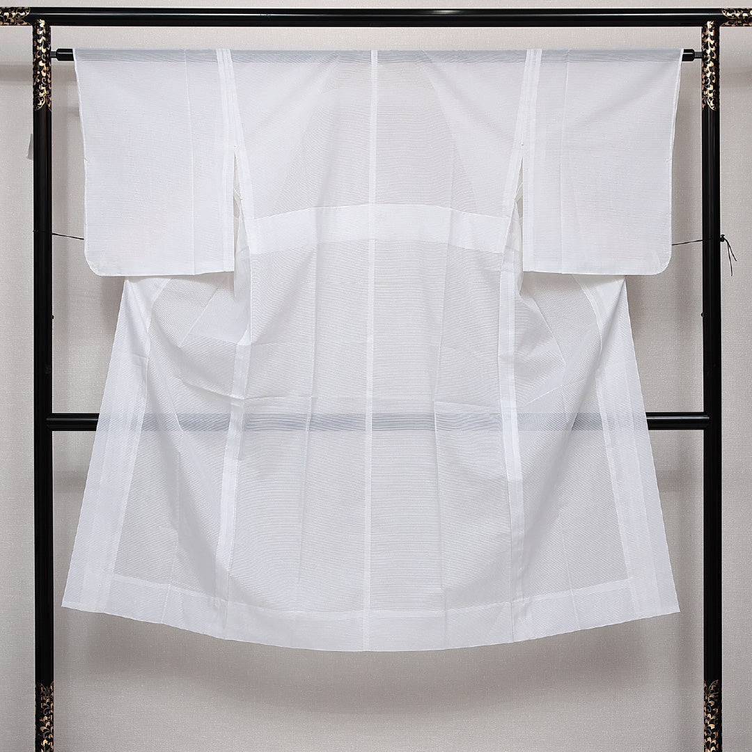 夏物 長襦袢 絽 身丈131cm 裄丈63cm 正絹 Sランク Lサイズ 白系 RP 1239-14037