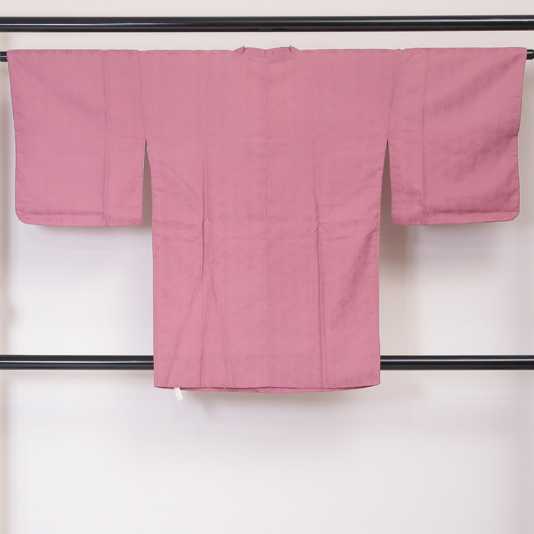 道行コート 袷 身丈85cm 裄丈64cm 正絹 Aランク 紋意匠 (花菱) セミフォーマル Mサイズ 花菱 ピンク系 HP 1237-05798