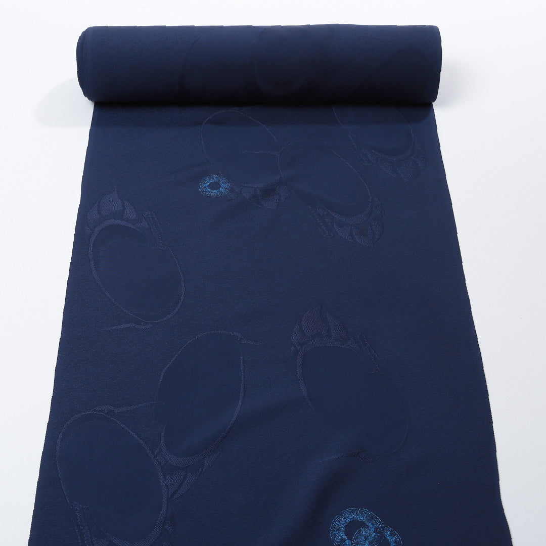 新品 反物 小紋 正絹 本草木藍染 若冲 サファイア 証紙 紺系 1232-00016-G016-18 1232-00016-G016