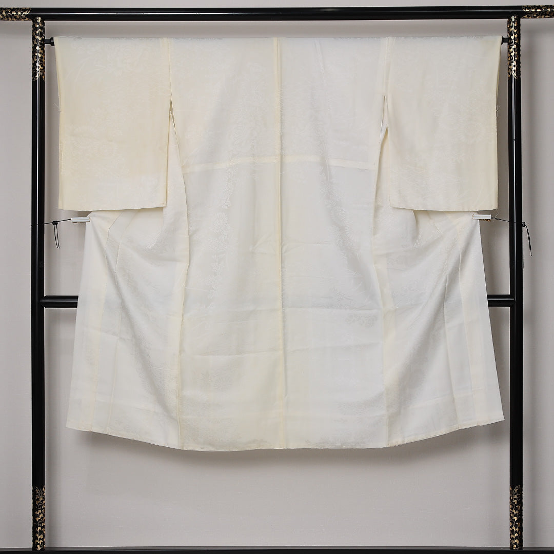 長襦袢 無双袖 身丈126cm 裄丈65cm 正絹 Dランク Mサイズ クリーム系 LP 1239-12676