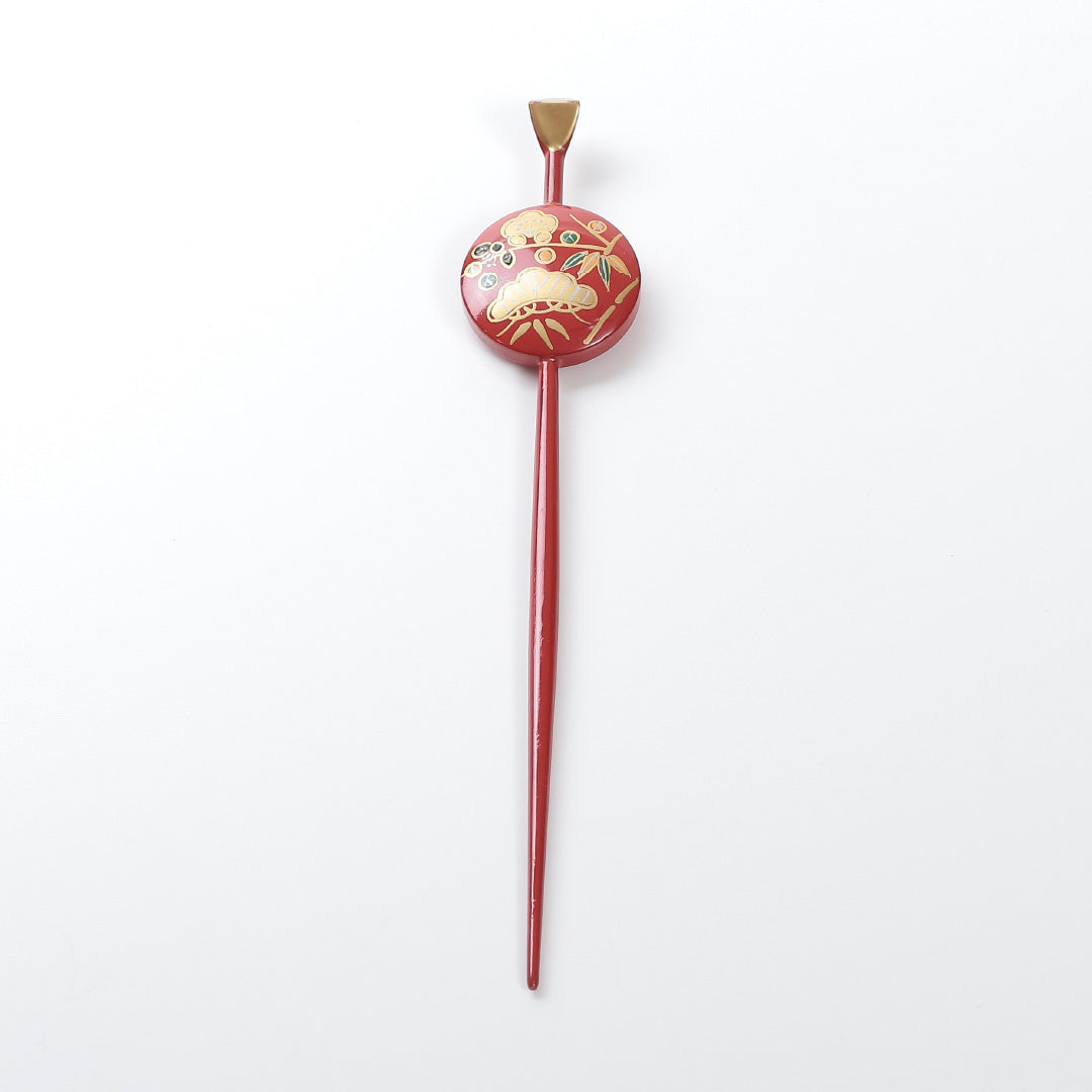 かんざし 和装小物 Sランク 木 木工 蒔絵 赤系 1221-00046