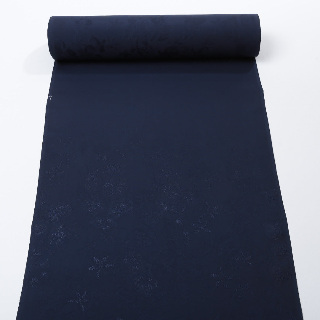 新品 反物 訪問着 正絹 付下げ 本草木藍染 蘭 サファイア 証紙 紺系 1232-00012-G012