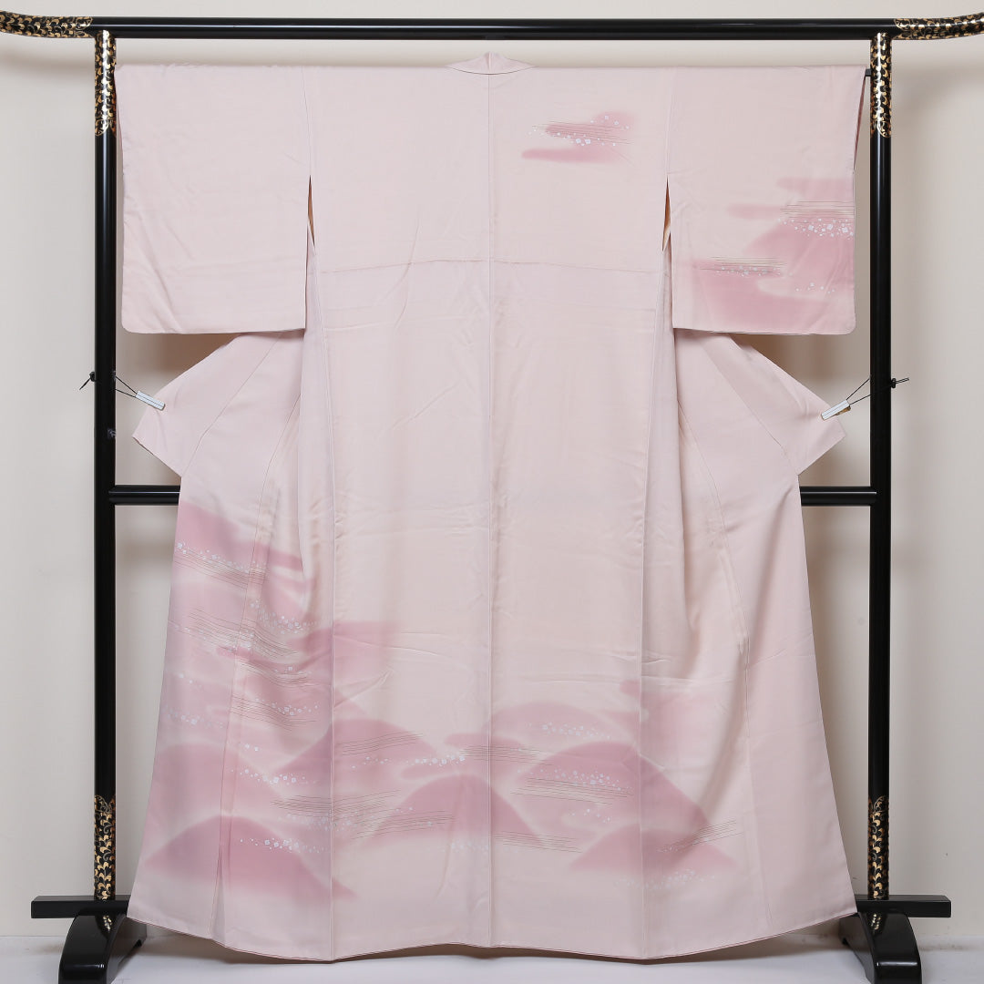 訪問着 袷 身丈162cm 裄67.5cm 正絹 ピンク系 Aランク 1212002893413