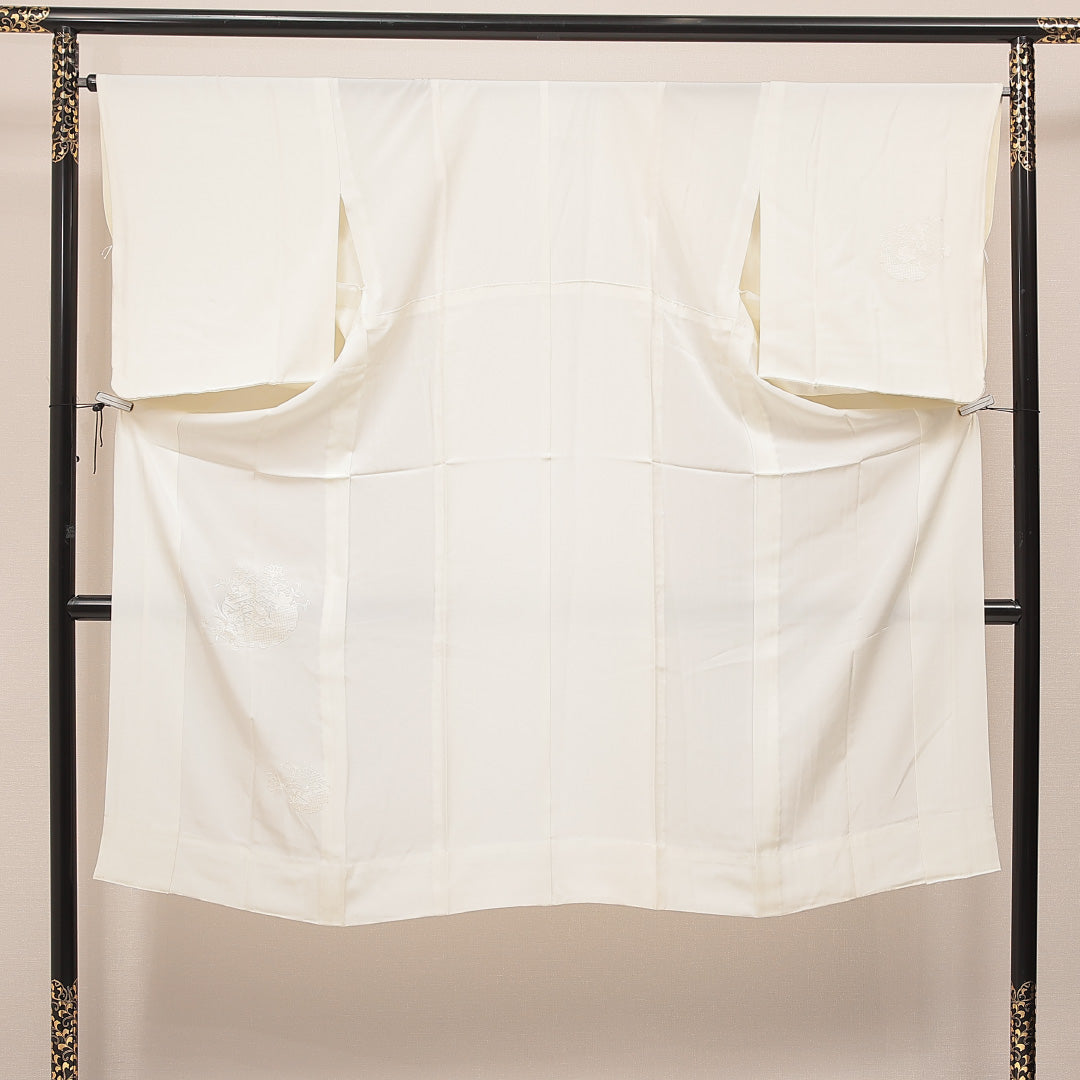 長襦袢 クリーム系 ポリエステル 無双袖 雪輪 1239-17098 背面全体