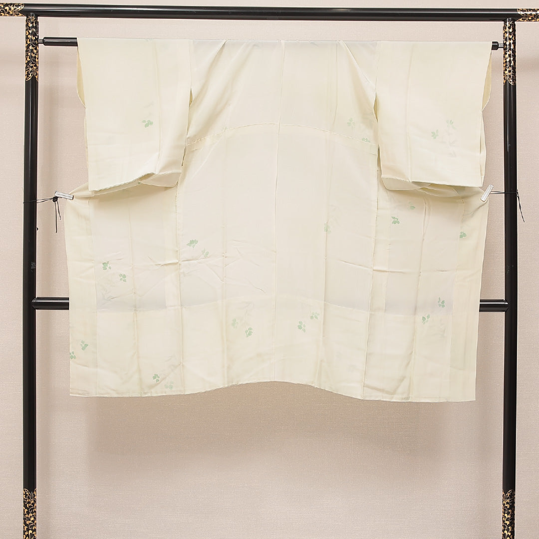 長襦袢 緑系 正絹 無双袖 植物柄 1239-17088 背面全体