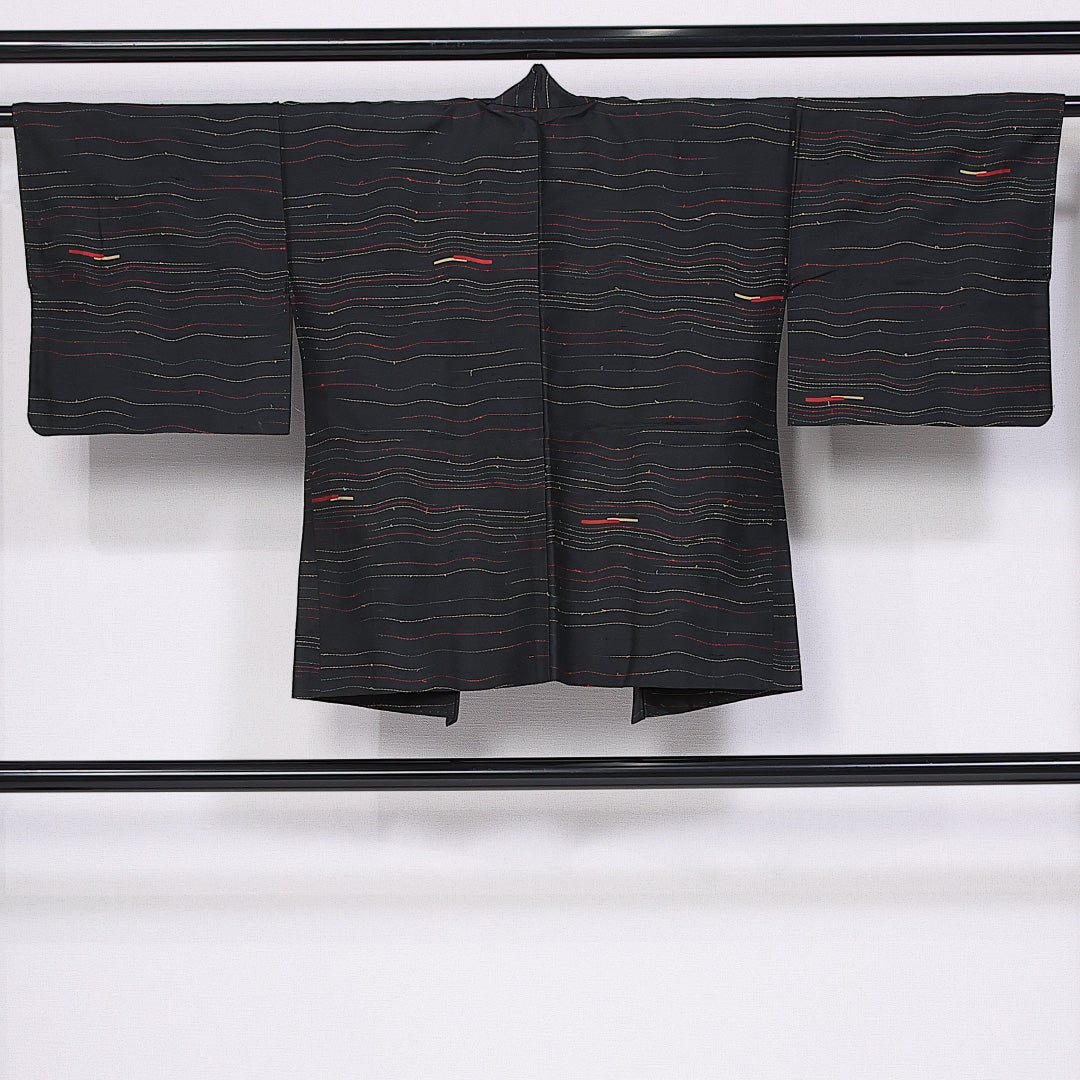 羽織 身丈70cm 裄丈60cm S 正絹 Sランク 袷 紬 1217-11074