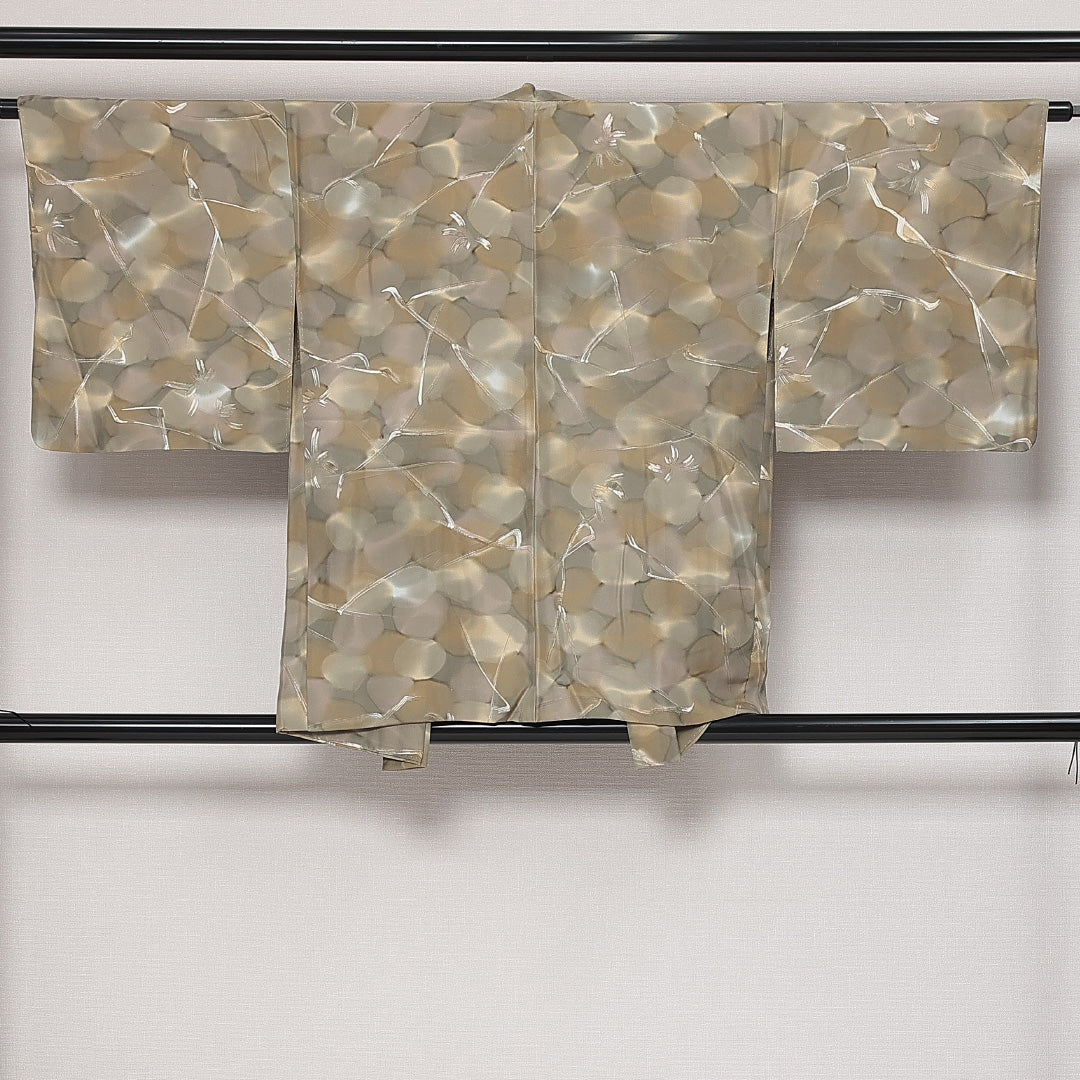羽織 袷 身丈78cm 裄丈63cm 正絹 Cランク カジュアル Sサイズ 創作柄 緑系 HP 1232-13857