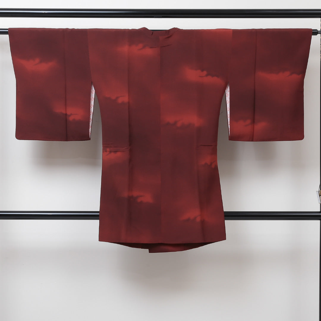 道行コート 身丈89cm 裄丈59.5cm 正絹 Sランク S ぼかし 赤系 1217-00382