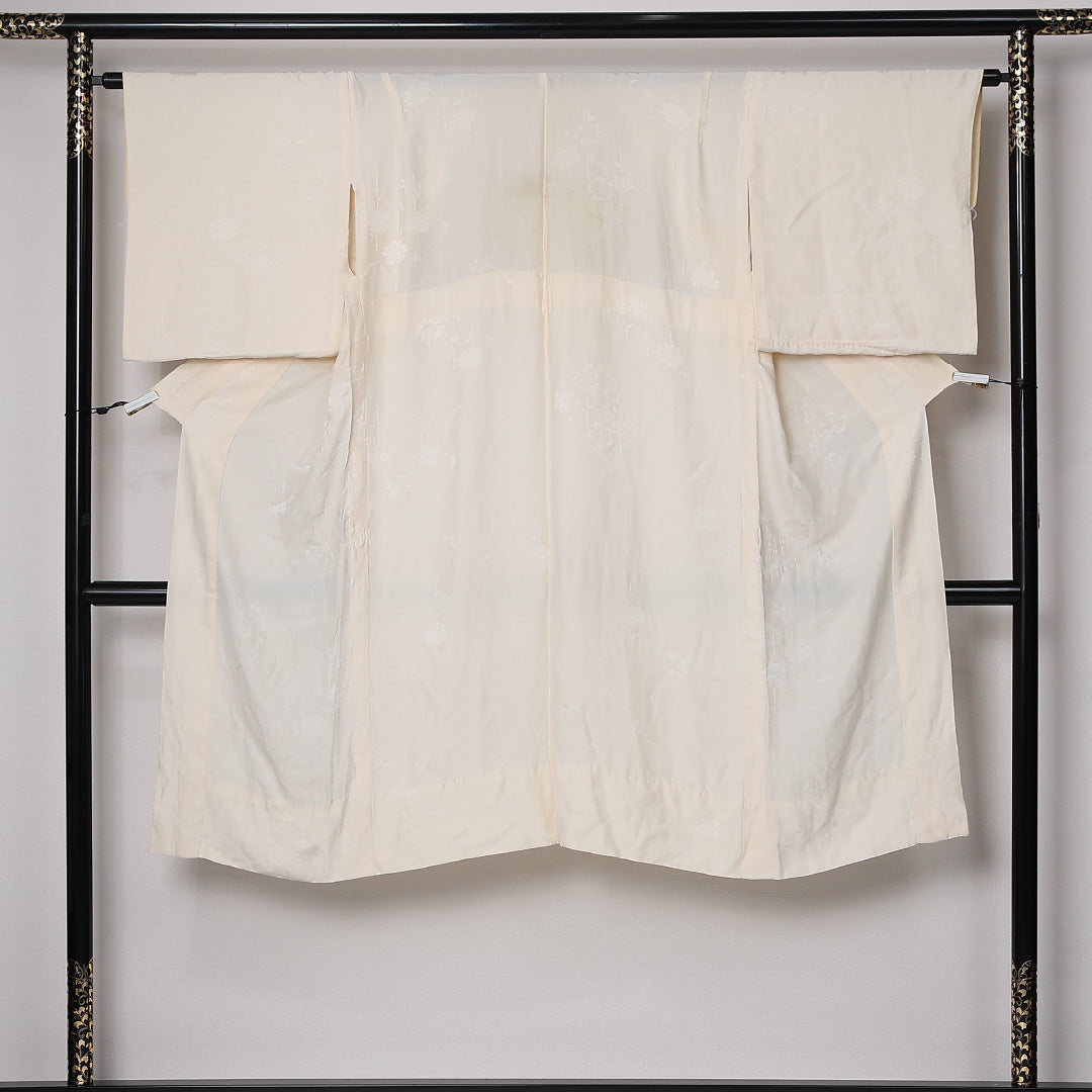 長襦袢 単衣 身丈121cm 裄丈65cm 正絹 Cランク Sサイズ クリーム系 LP 1239-12623