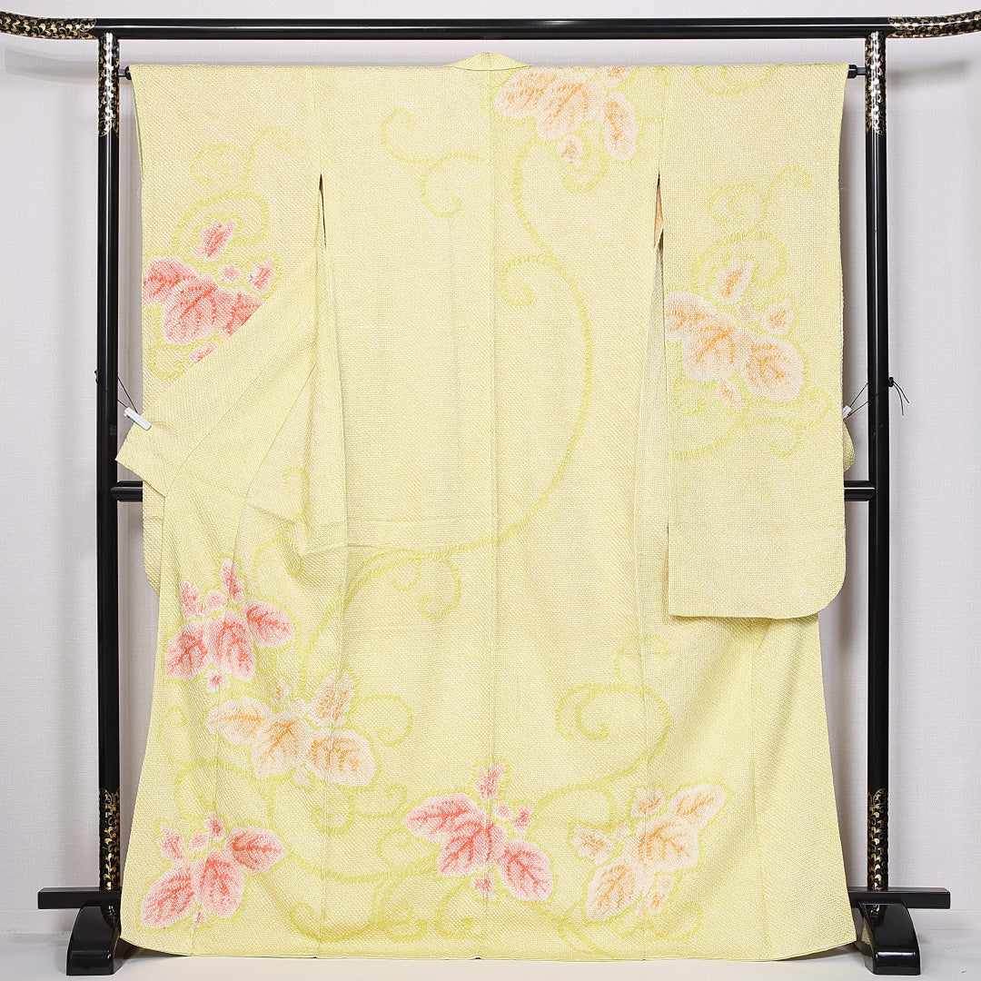 振袖 身丈171cm 裄丈64.5cm 袷 正絹 Aランク 広衿 総絞り 唐草 1213-F0369