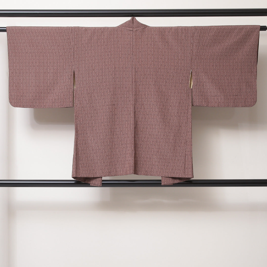 洗える着物 羽織 袷 身丈76cm 裄丈63cm ポリエステル Sランク カジュアル Sサイズ 竹 茶系 RP 1232-06110