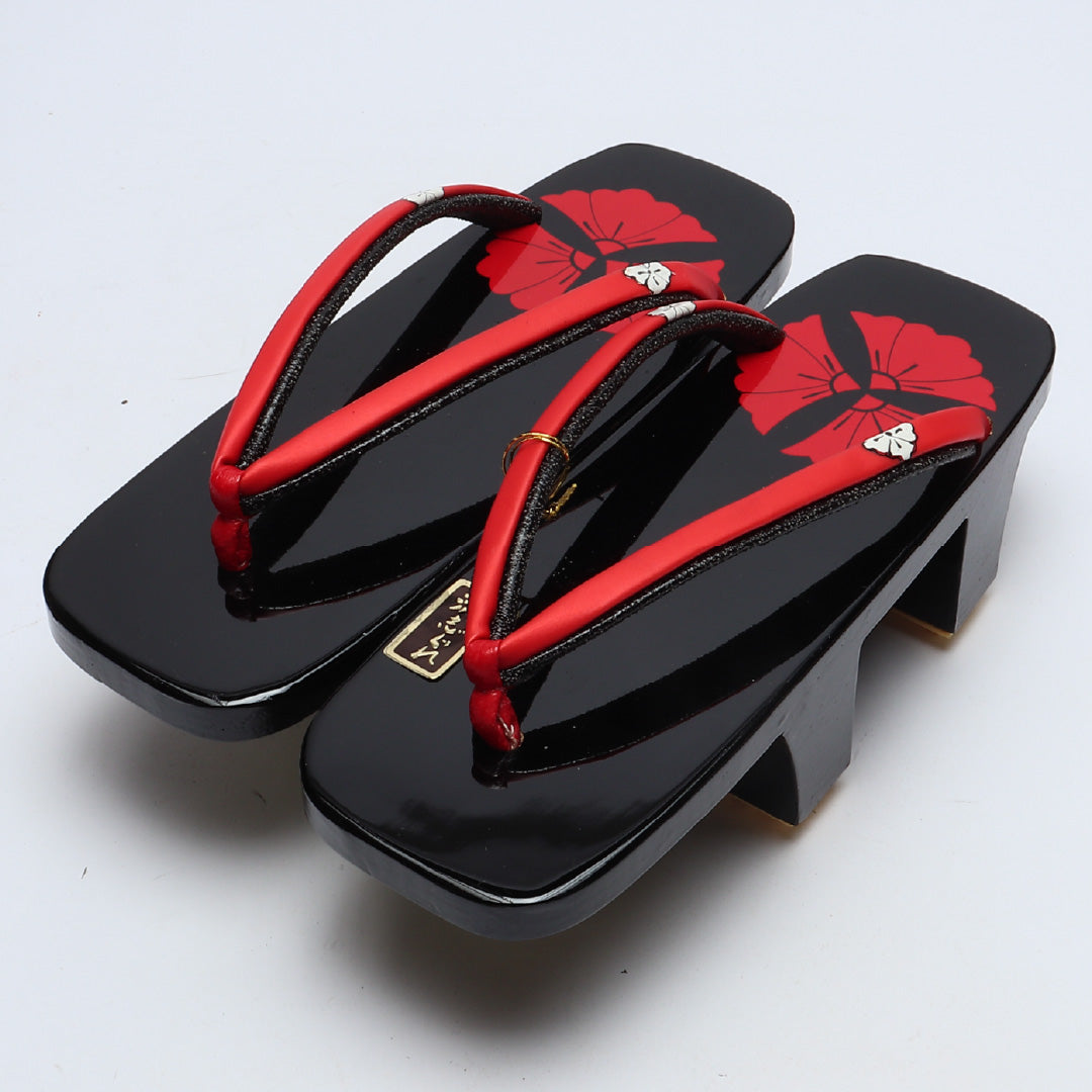 未使用品 下駄 カジュアル S 木製 Aランク 和装小物 黒系 1244-00802