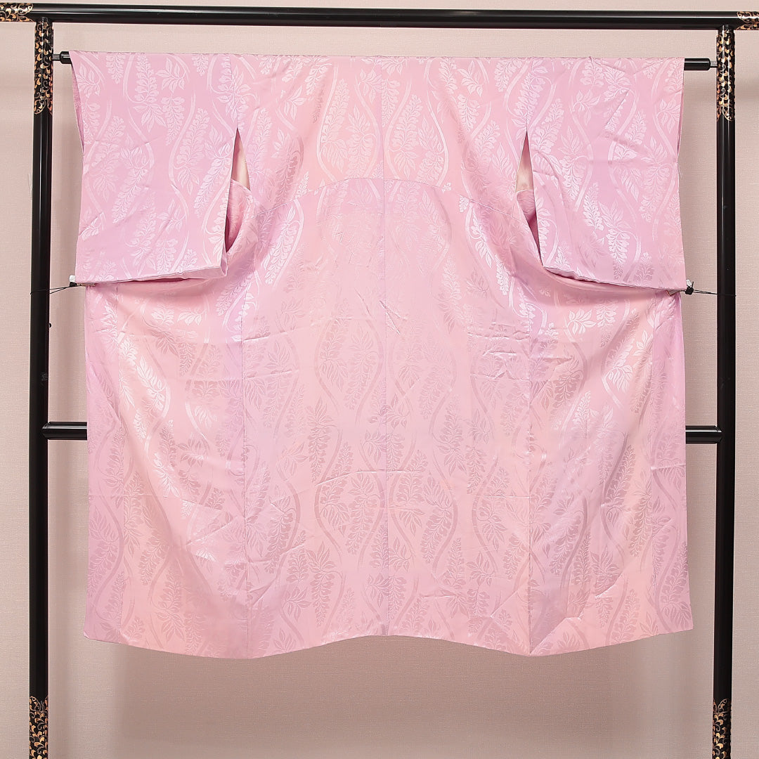 正絹花柄 無双長襦袢　未使用 リサイクル・中古 長襦袢】 無双袖 身丈133cm 裄丈62cm 正絹 Cランク