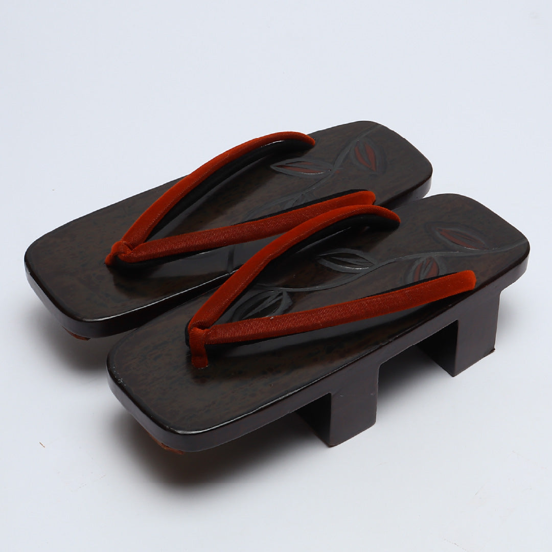 未使用品 夏物 下駄 カジュアル 木製 Sランク 和装小物 茶系 1244-00697