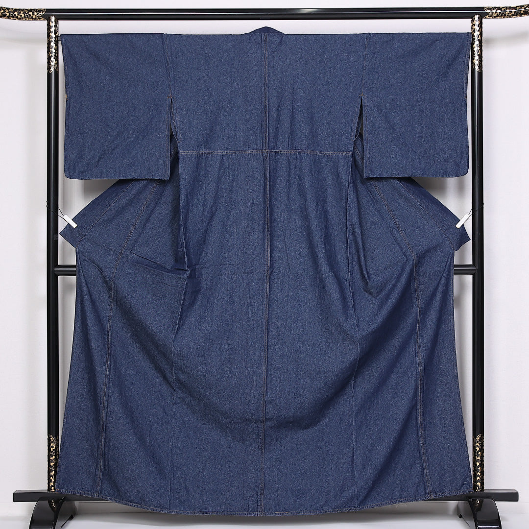 新品 デニム着物 3色 M/Lサイズ 洗える着物 木綿 男女兼用 紬 小紋 単衣 1266-00001
