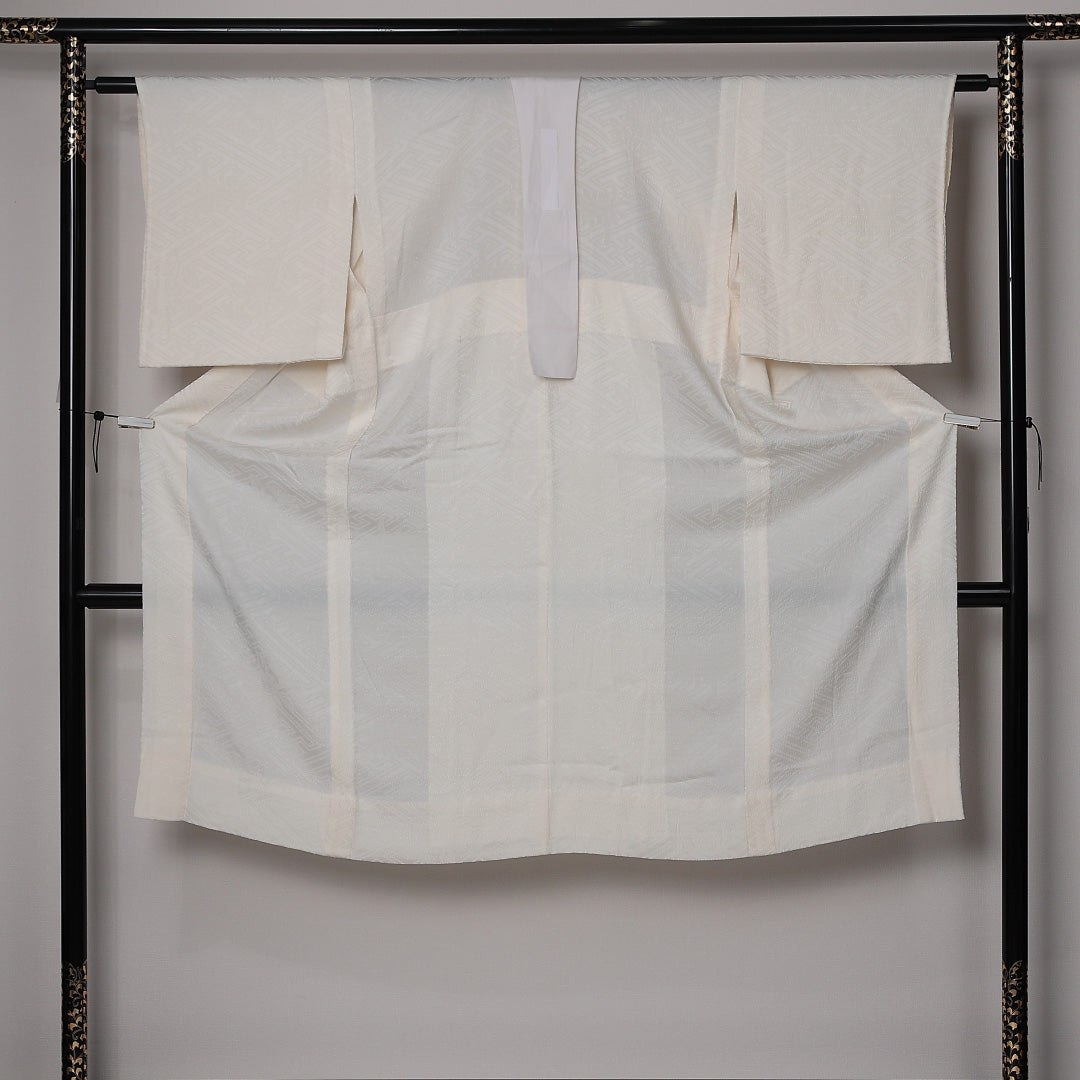 長襦袢 無双袖 身丈124cm 裄丈61cm 正絹 Sランク Mサイズ 居敷当て 白系 RP 1239-12649