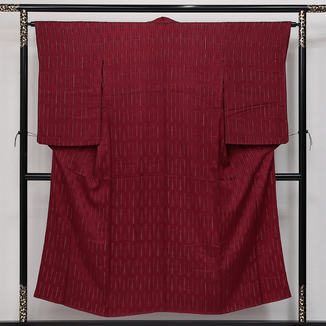 小紋 正絹 紅型調 広衿 袷 着物 翼-010 中古・リサイクル 小紋】 袷 身丈158cm 裄丈62cm Nランク 正絹