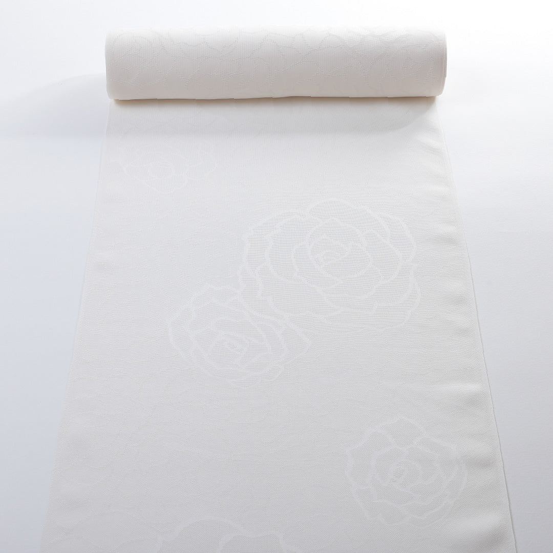 新品 反物 色無地 正絹 紋紗 薔薇 丹後ちりめん 証紙 白系 1232-00033-G047-11 1232-00033-G047