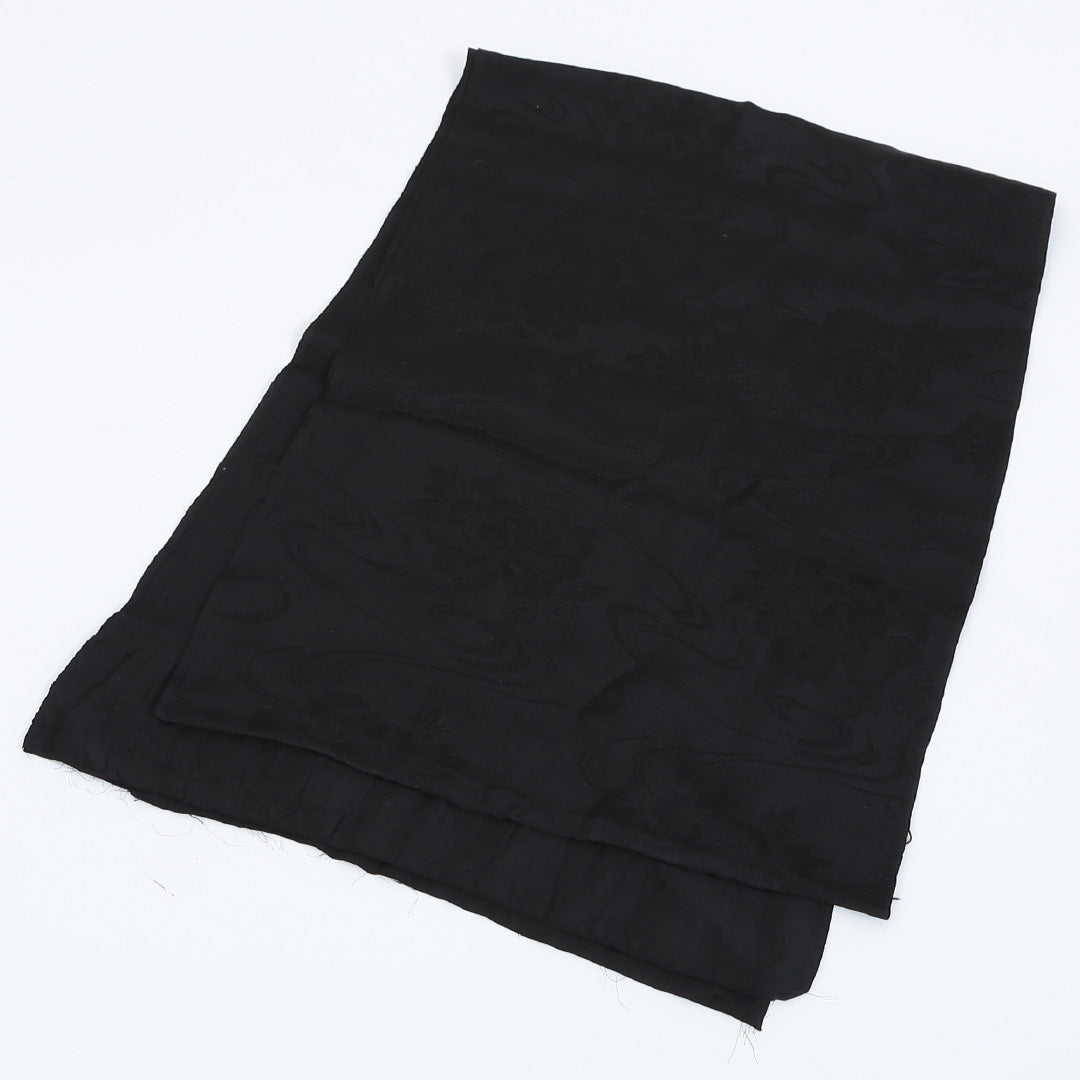 帯揚げ 綸子 黒系 礼装用 喪服用 Sランク 正絹 和装小物 帯小物 1230000049210