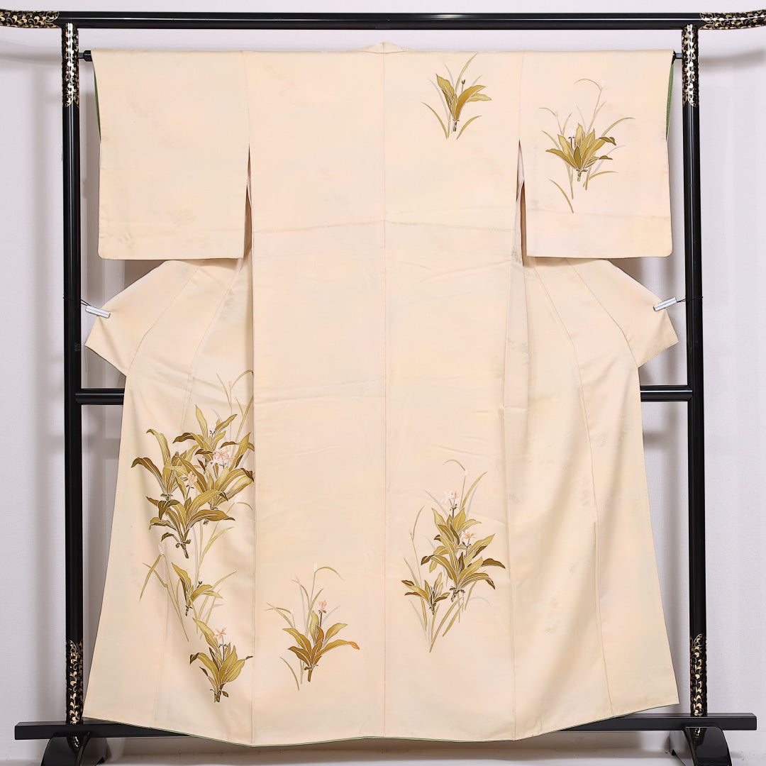 越後姫の古布3427正絹 江戸縮緬 ぼかしに小花 源氏香 おもろ 