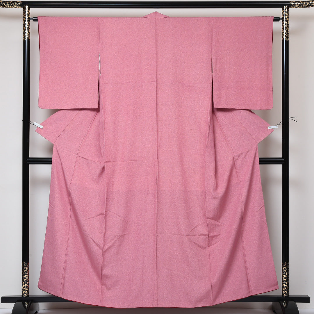 江戸小紋 袷 身丈158cm 裄63.5cm ピンク系 正絹 Bランク 1215-01577-4313