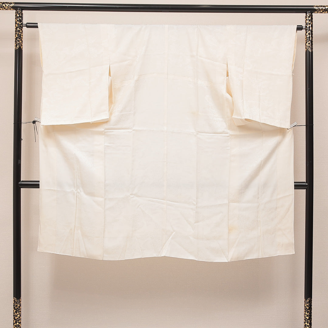 長襦袢 クリーム系 正絹 無双袖 花柄 1239-17097 背面全体