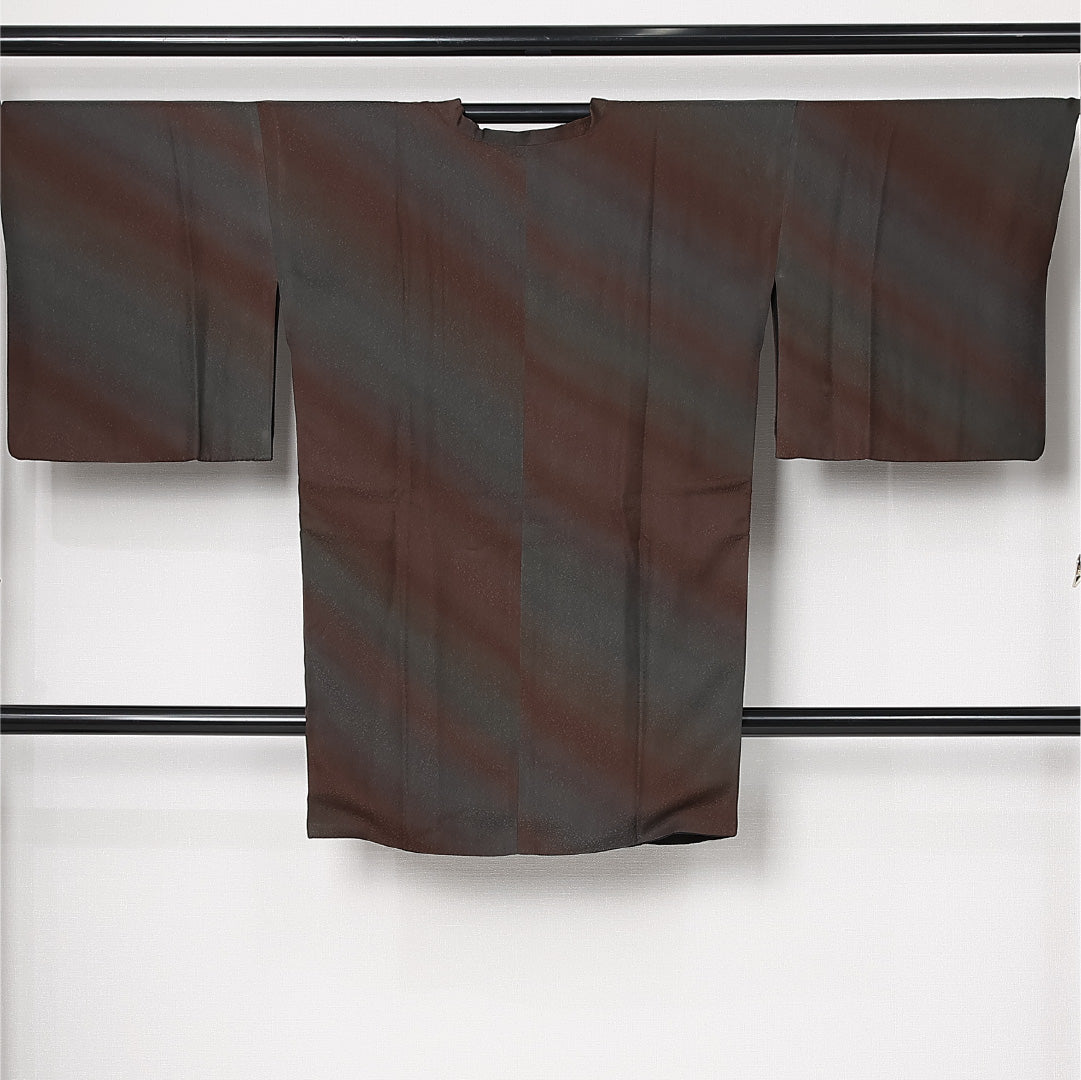 道行コート 袷 身丈94cm 裄丈68cm 正絹 Sランク セミフォーマル Lサイズ ポケットあり 創作柄 シック 粋 茶系 HP 1237-12892