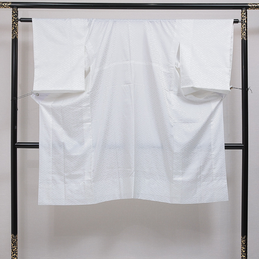 長襦袢 白系 ポリエステル 無双袖 紗綾型 1239-16473 背面全体