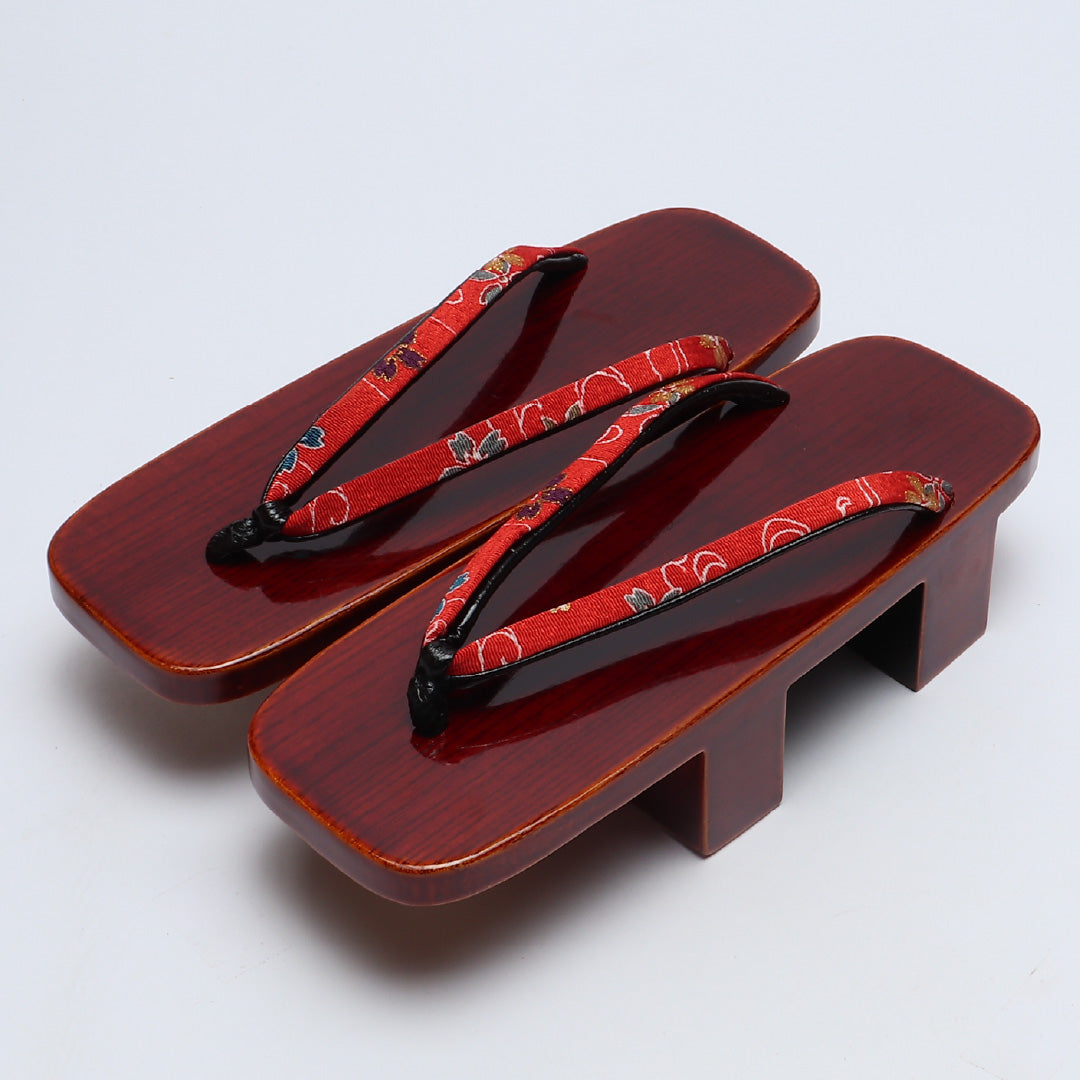 未使用品 夏物 下駄 カジュアル 木製 Sランク 和装小物 茶系 1244-00715