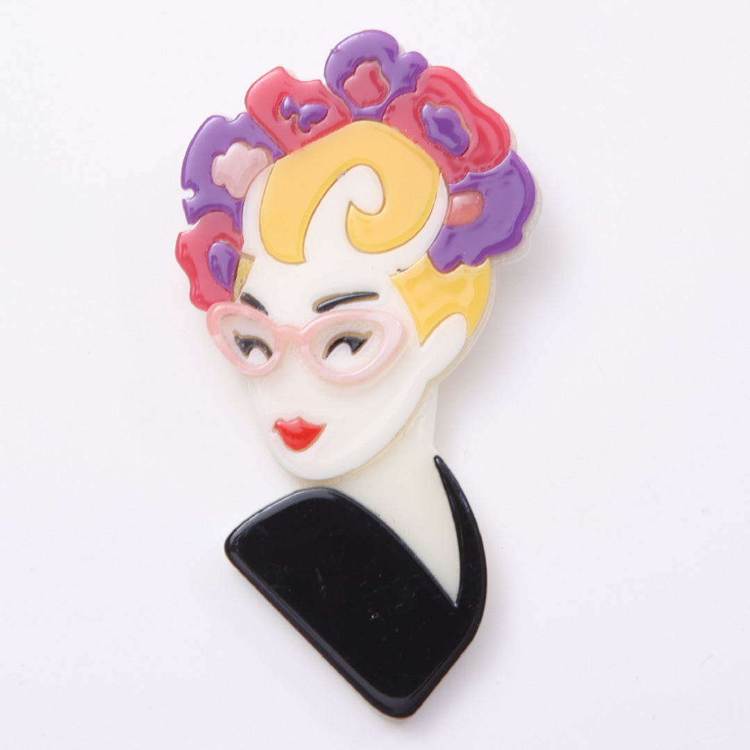新品 帯留め Nランク アクリル ブローチ ピン 白系 1231-000166