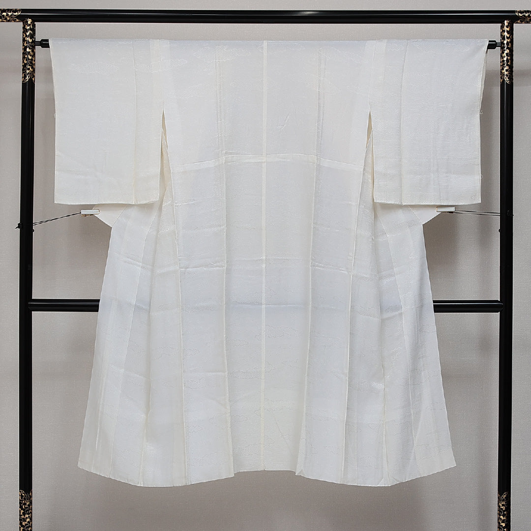 長襦袢 無双袖 身丈130cm 裄丈64cm 正絹 Sランク Lサイズ 吉祥文様 白系 RP 1239-14484