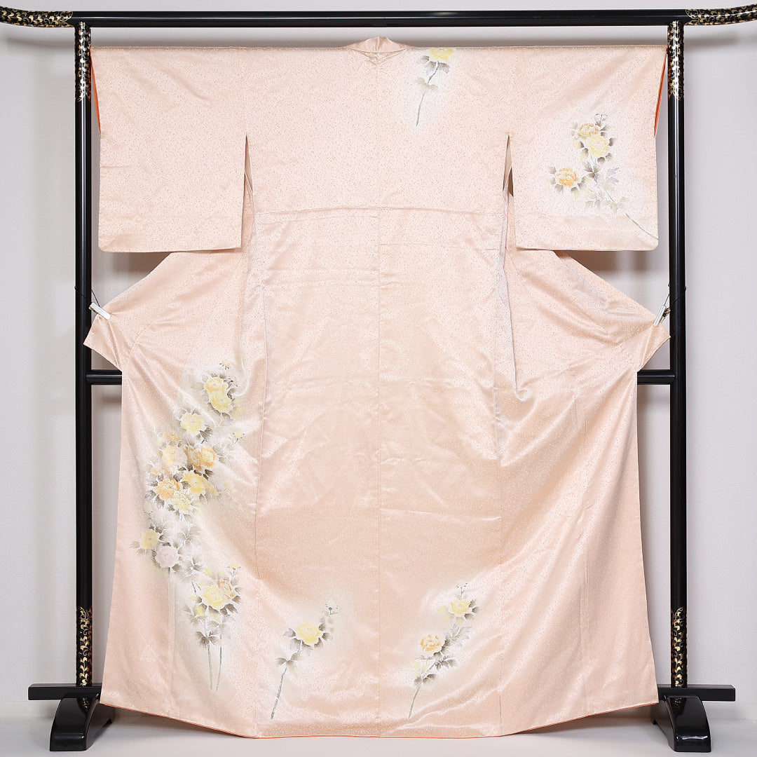 訪問着 袷 身丈167cm 裄68cm 正絹 ぼかし 牡丹 Sランク 1212-00801