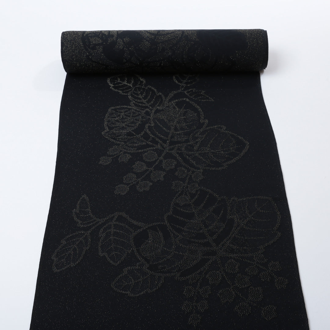 新品 反物 色無地 正絹 桐 金通し 丹後ちりめん 証紙 黒系 1232-00001-G001-10 1232-00001-G001