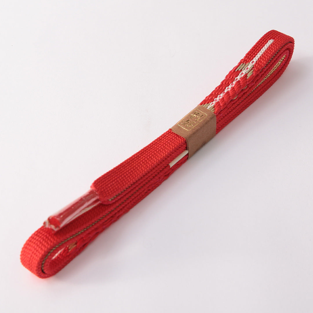 新古品 帯締め 正絹 Nランク 平組紐 源氏組 赤系 1236-01495