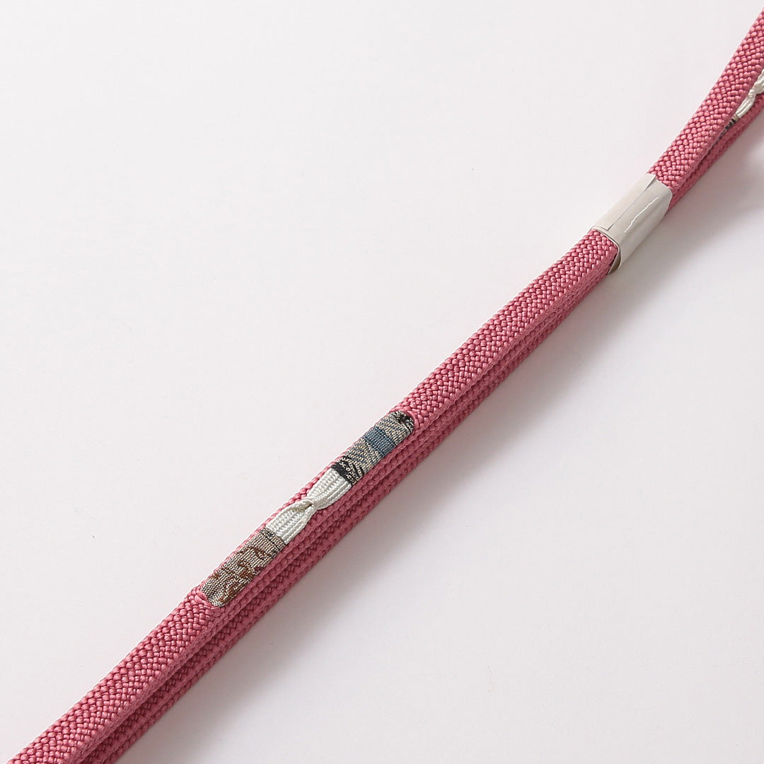 新古品 帯締め 正絹 Nランク 平組紐 唐組 ピンク系 1236-01449