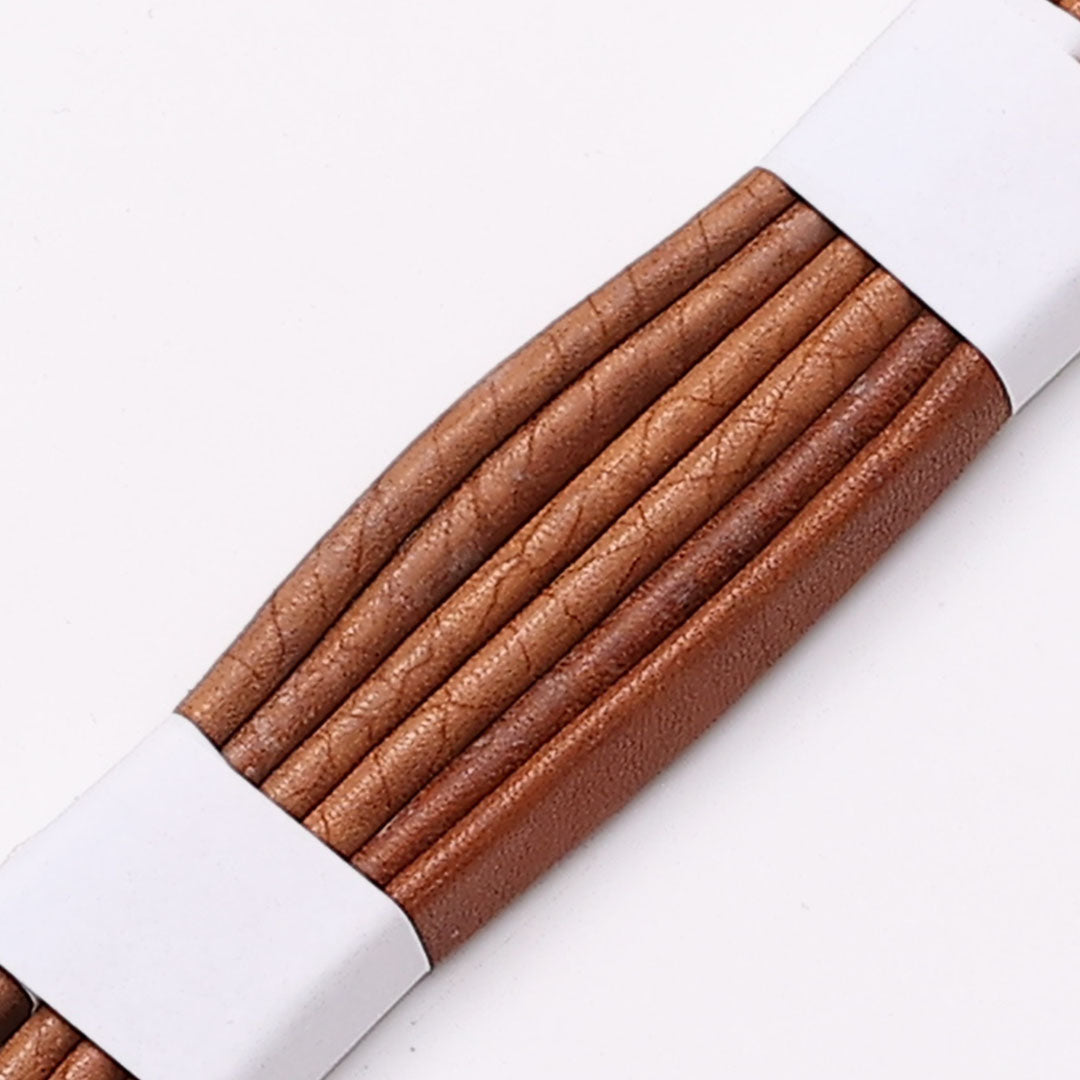 帯締め 革紐 合皮 茶系 Bランク 1236-000990