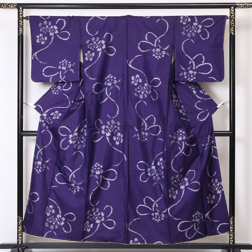価格順 伊那紬 袷着物 身幅ゆったり、ふくよか 紫、緑、青紫などの多色