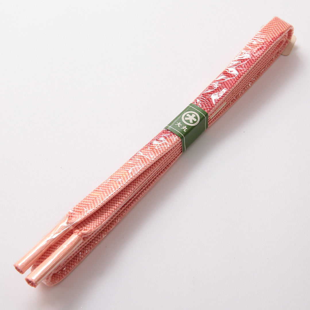 新古品 帯締め 大丸 正絹 Nランク 平組紐 笹浪組 ピンク系 1236-01434
