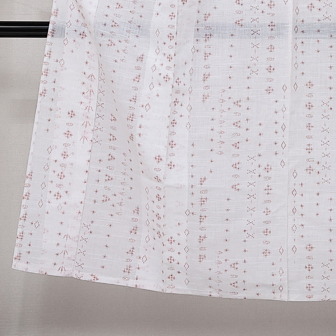 浴衣 夏物 洗える着物 身丈145cm 裄丈60cm Cランク 麻 バチ衿 XSサイズ カジュアル 肩当て 絣柄 素朴 爽やか 白系 1218-14202
