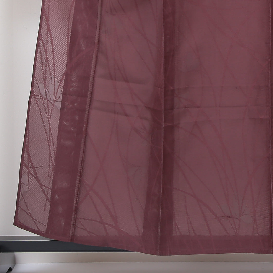 色無地 絽 身丈155cm 裄63.5cm 正絹 茶系 Aランク 芝草 夏着物 1214002353314