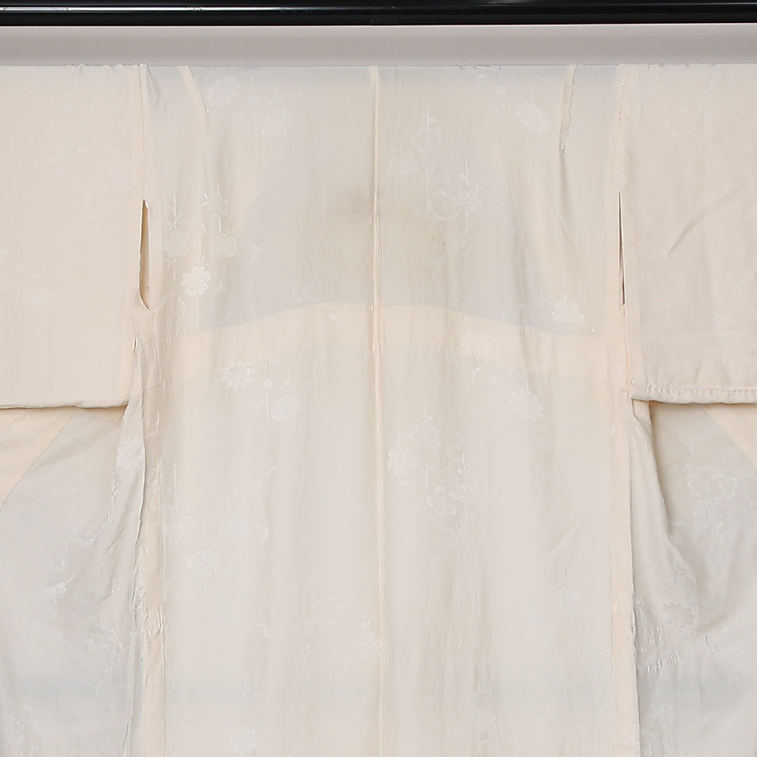 長襦袢 単衣 身丈121cm 裄丈65cm 正絹 Cランク Sサイズ クリーム系 LP 1239-12623